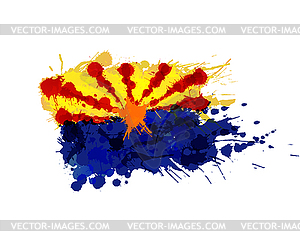 Flag of Arizona, USA made of colorful splashes - royalty-free vector clipart