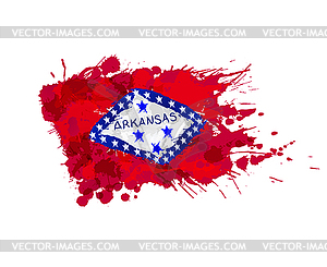 Flag of Arkansas, USA made of colorful splashes - royalty-free vector image