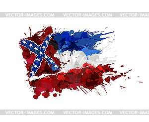 Flag of Mississippi, USA made of colorful splashes - vector clip art