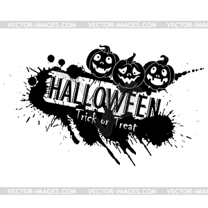 Grunge Halloween Jack O lanterns - vector clipart / vector image