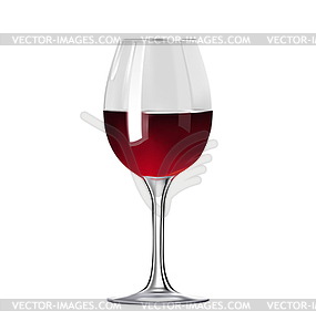 Glass of red wine - vector clipart