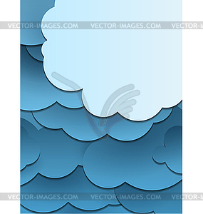 Бумаги вырезать облака фона или шаблон - цветной векторный клипарт
