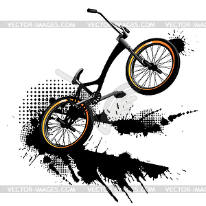 Bmx bicycle grunge background - vector image