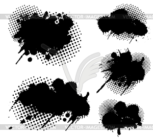 Grunge splatters and dots set - vector clipart