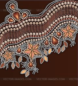 Beaded floral ornament - royalty-free vector clipart