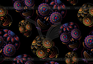 Sugar skull seamless pattern - royalty-free vector image