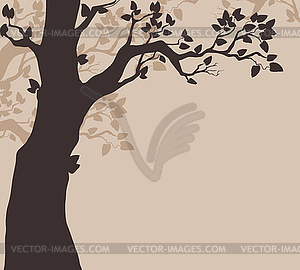 Силуэт дерева - изображение в векторном виде