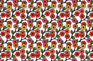 Floral semless rustic pattern - vector clip art