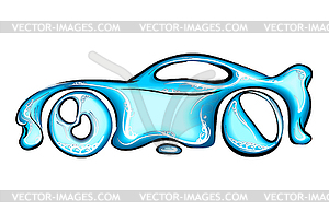 Car made of splashes. Car wash concept - vector EPS clipart