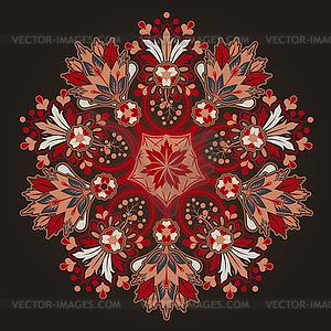 Radial geometric ornament - color vector clipart