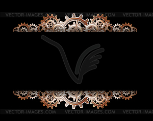 Steampunk gears frame - vector image