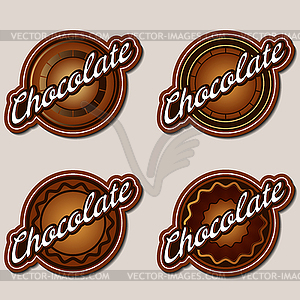 Chocolate labels design templates set - vector image