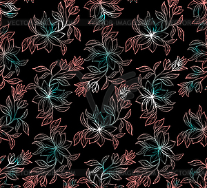 Psychedelic seamless floral pattern - vector clipart