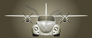 Retro flying car - vector image