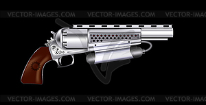 Steampunk revolver - vector clip art