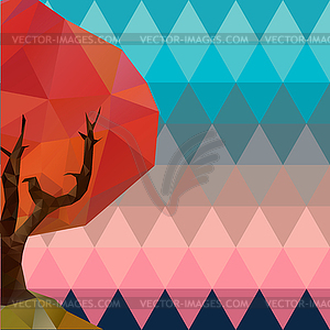 Polygonal tree illustration - vector clipart