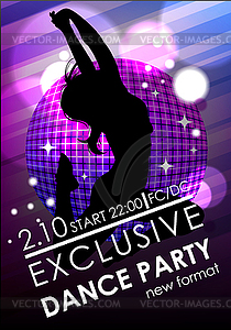 Dance party poster or flyer template - vector image