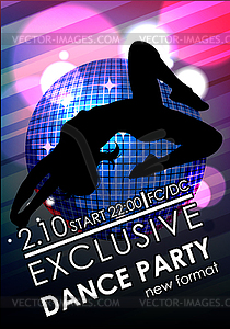Dance party poster or flyer template - vector clipart