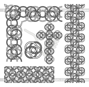 Celtic knot pattern elements set - vector clipart