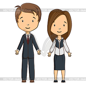 Two Cartoon style managers - vector clip art