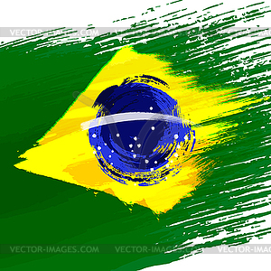 Grunge background in colors of brazilian flag - vector image