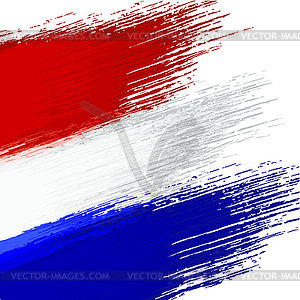 Grunge background in colors of dutch flag - vector image