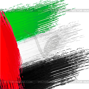 Grunge background in colors of United Arab - vector clipart