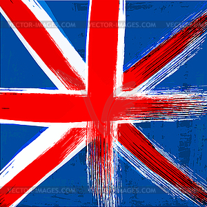 Grunge background in colors of United Kingdom flag - vector clip art