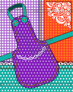 Background with tablecloth and apron - vector image