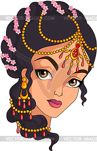 Indian girl portrait - vector clipart