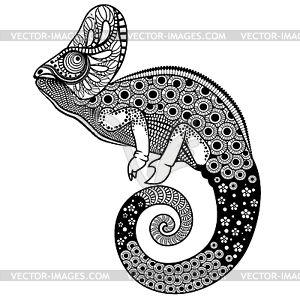 Ornate chameleon - vector clip art