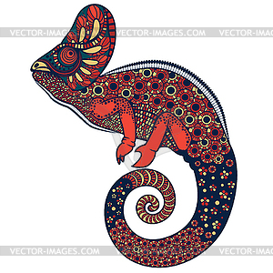 Colorful ornate chameleon - vector clipart