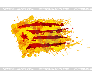 Catalonia Estrelada flag made of colorful splashes - vector clipart