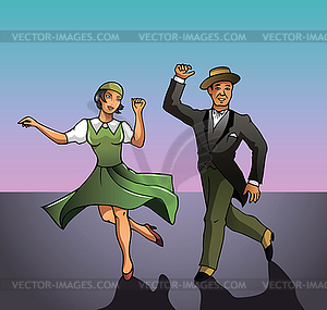 Dancing couple - vector clipart