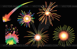 Fireworks - color vector clipart