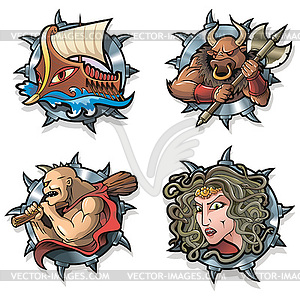 Greek myths - vector clip art