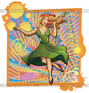 Dancing woman - vector clipart / vector image