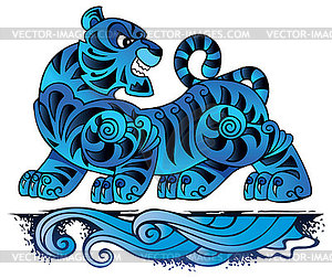 Chinese tiger, Symbol of the year - vector clip art