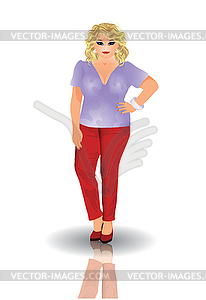 Plus size  fashion woman, vector illustration - royalty-free vector clipart