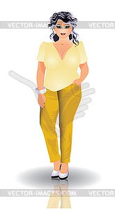 Plus size  fashion woman, vector illustration - royalty-free vector clipart
