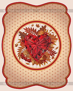 Autumn card vintage style, vector illustration - vector clipart