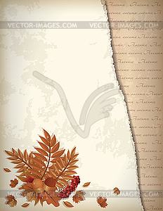 Осень приглашение в стиле винтаж, вектор - векторное изображение EPS