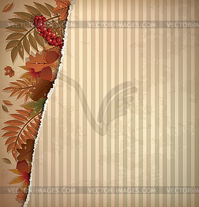 Autumn scrapbooking background in vintage style, vector - vector clip art