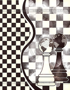 Abstract banner with chess pawn, vector illustration - vector clip art