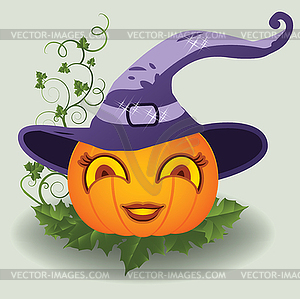 Cute halloween pumpkin, vector illustration - vector clipart