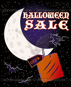 Halloween sale card, vector illustration - vector image