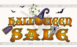 Halloween sale pumpkin banner, vector illustration - vector clip art