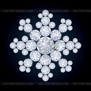 Diamond snowflake - vector image