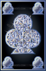 Diamond clubs poker card, vector illustration - vector image