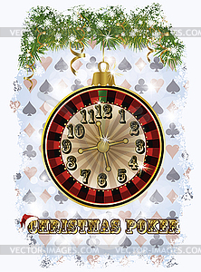 Christmas poker background, vector illustration - vector image